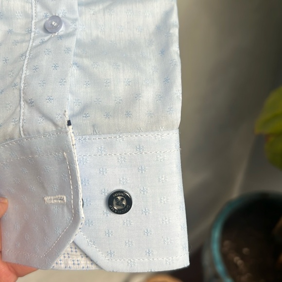 NWT Duchamp London Textured Dot Dress Shirt, Size M - Picture 8 of 8